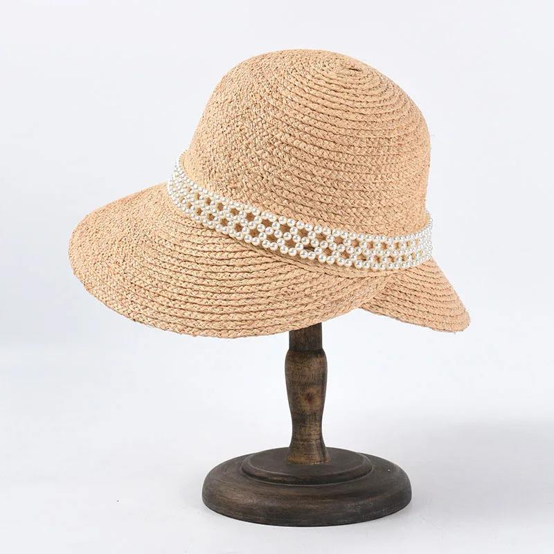 Шляпа от солнца Fibonacci из рафии Женская Соломенная пляжная Панама с широкими