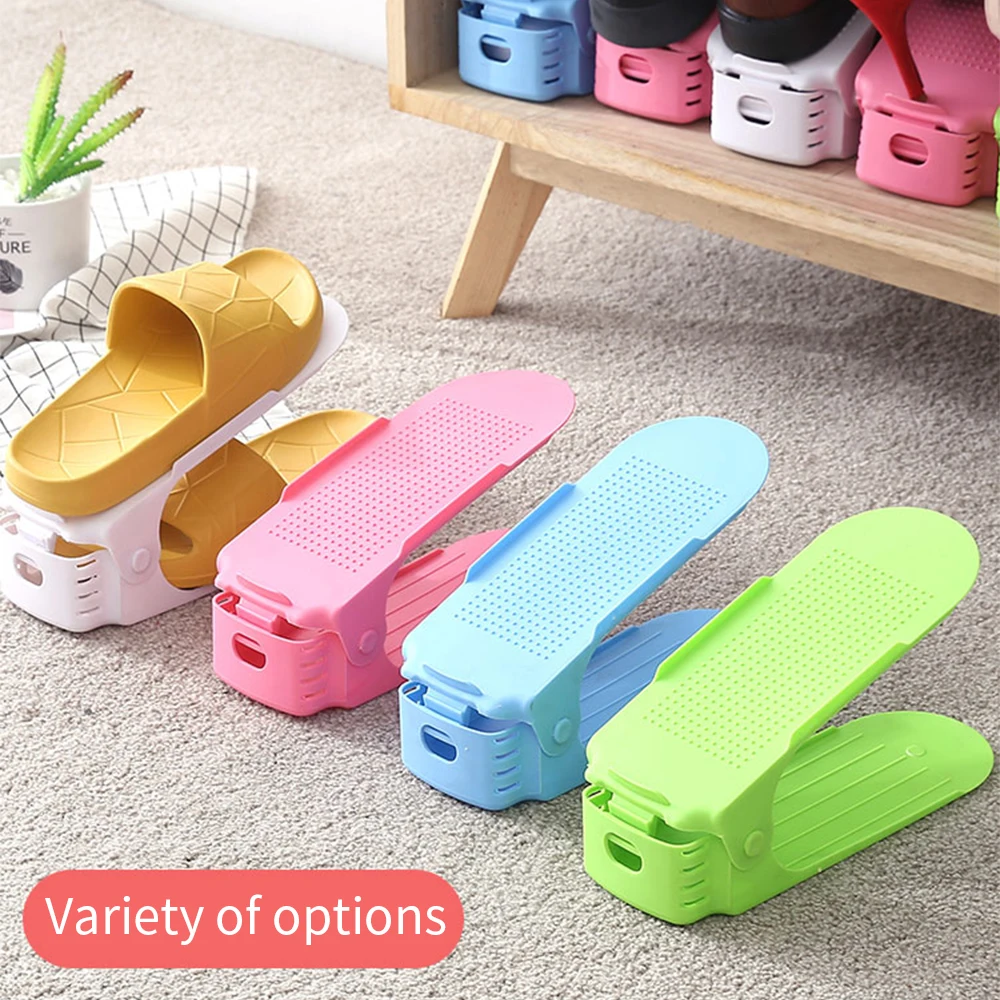 4 шт. регулируемый стеллаж хранение обуви двухслойная держатель для бытовой