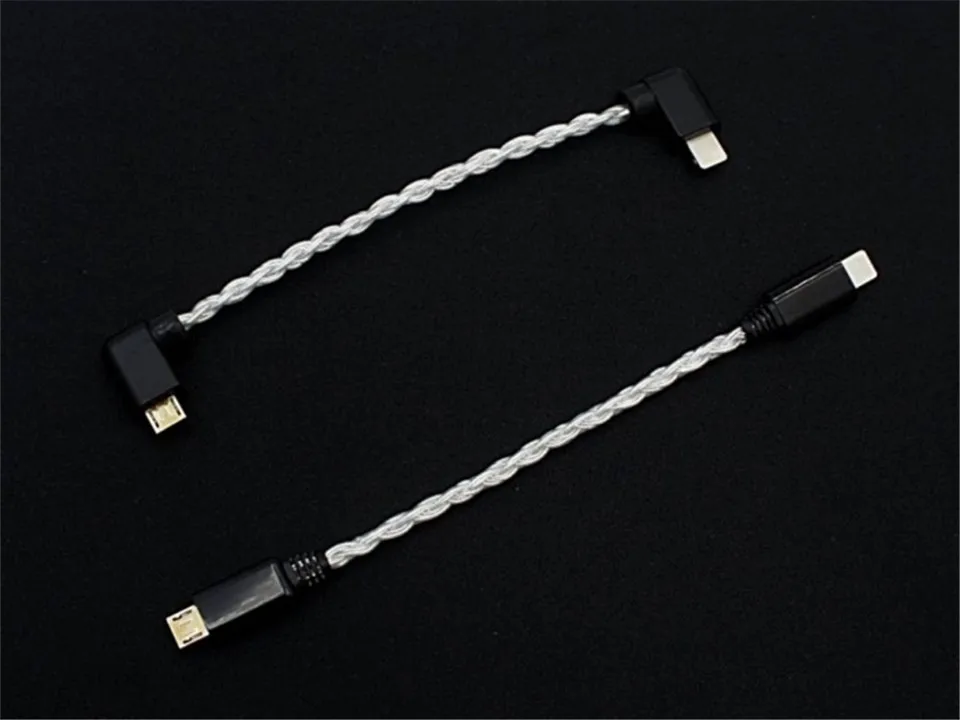 Микро USB для L 8 ядер OCC Посеребренная искусственная кожа Hugo/Mojo/PHA DAC|Аксессуары