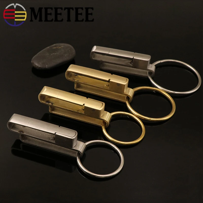 Meetee 1 шт./2 шт. 55 мм цельный латунный ремень, пряжка, кольцо, брелок с защелками, сделай сам, кожа, ремесло, металлическая петля, декоративные аксессуары ZK917