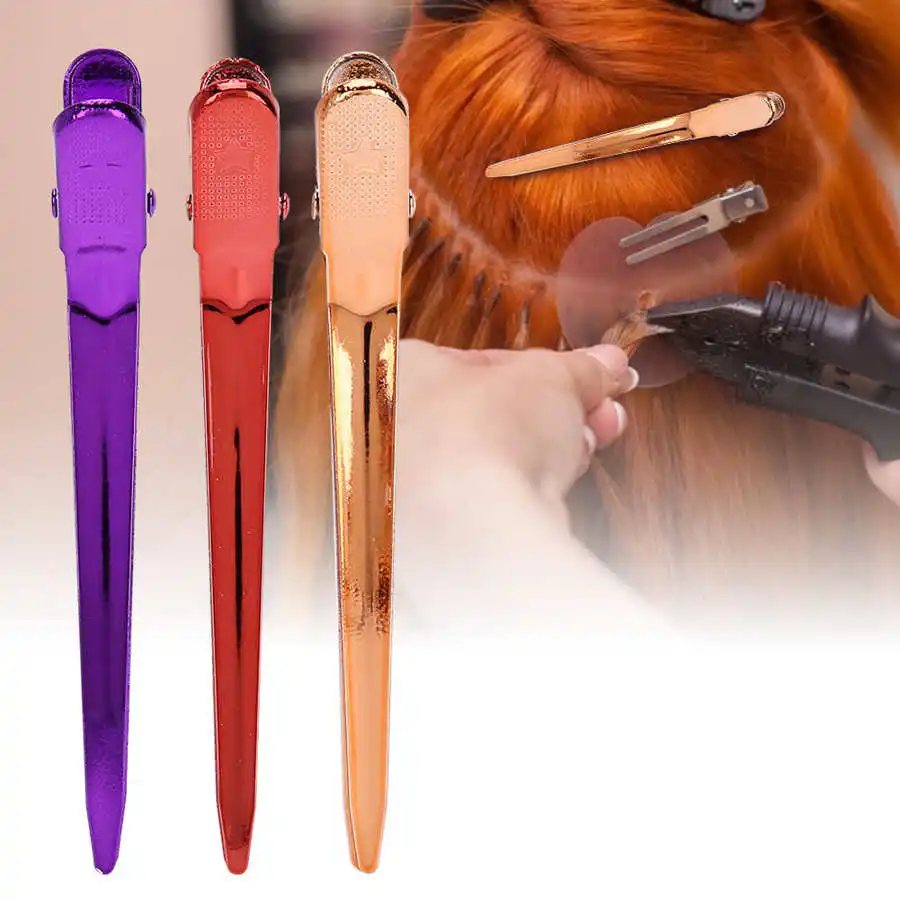 

12 Haircuts Partition Clip Barber Shop Stainless Steel Clips Long Duckbill Clip Hairstylist Haircut Clip Salon Clamp Grips