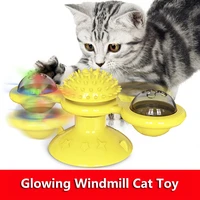 glowing windmill cat toy with catnip ball cats wheel game kitten toys stuff chats produits pour animax de compagnie para gatos