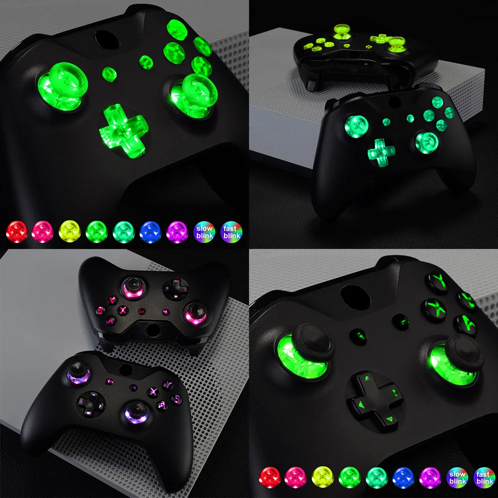 

Multi-Colors Luminated D-pad Thumbstick Start Back ABXY Button (DTF) LED Kit for Xbox One Standard, Xbox One S X Controller