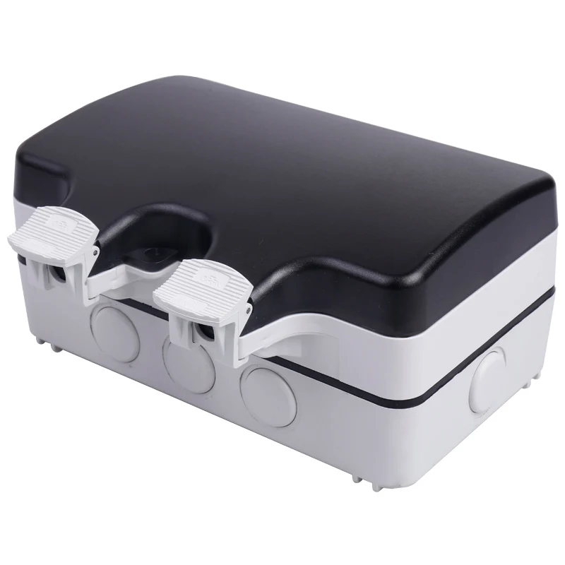 Водонепроницаемая уличная настенная розетка с защитой от дождя IP66 16 А двойная