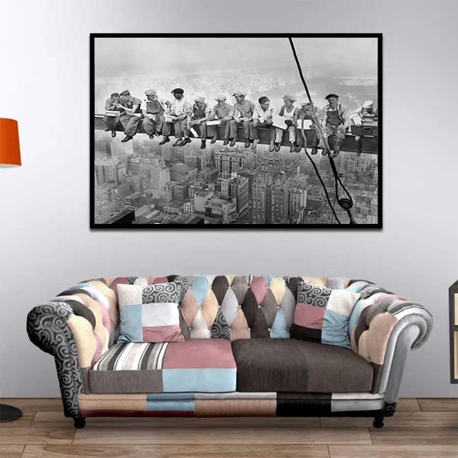 Картина на холсте ланч топ с небом черная белая Настенная картина Современный