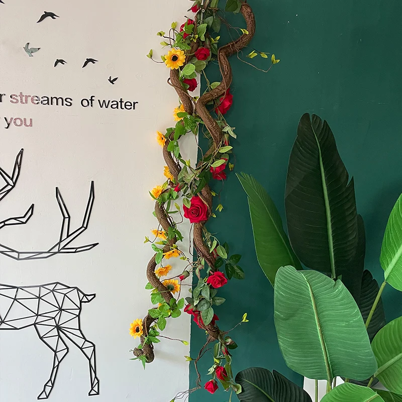 160 см большое искусственное дерево ветки зеленое Liana ротанг искусственные для