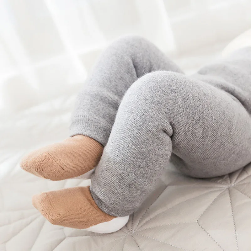 

Baby leggings for winter thicken warm children kids boys girls pants soft cotton casual high quality stretch black trousers
