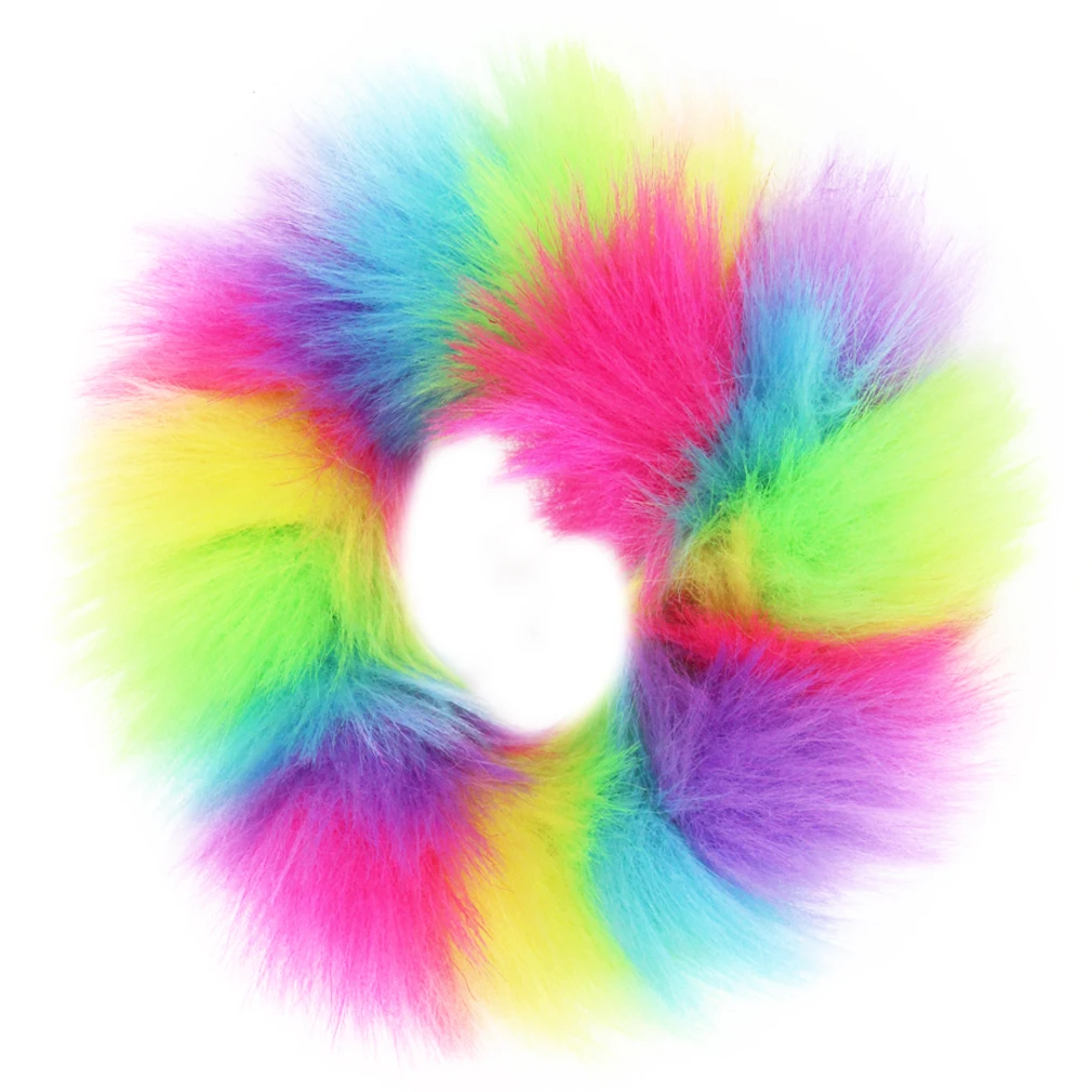 Пушистые резинки для волос из искусственного меха девочек 1 шт.|elastic hair ring|tie bandelastic