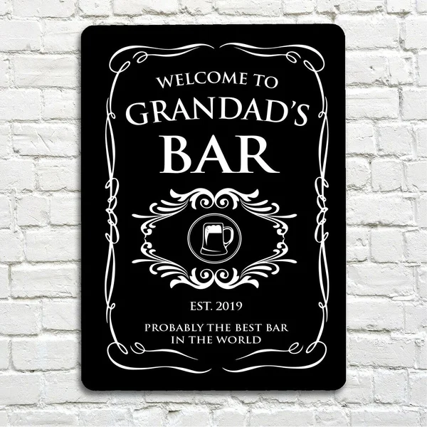 

Grandads Bar Vintage Style Whiskey Label Fathers Day Sign Metal Plaque Metal Painting 20x30cm Poster Metal Tin Sign Metal Poster