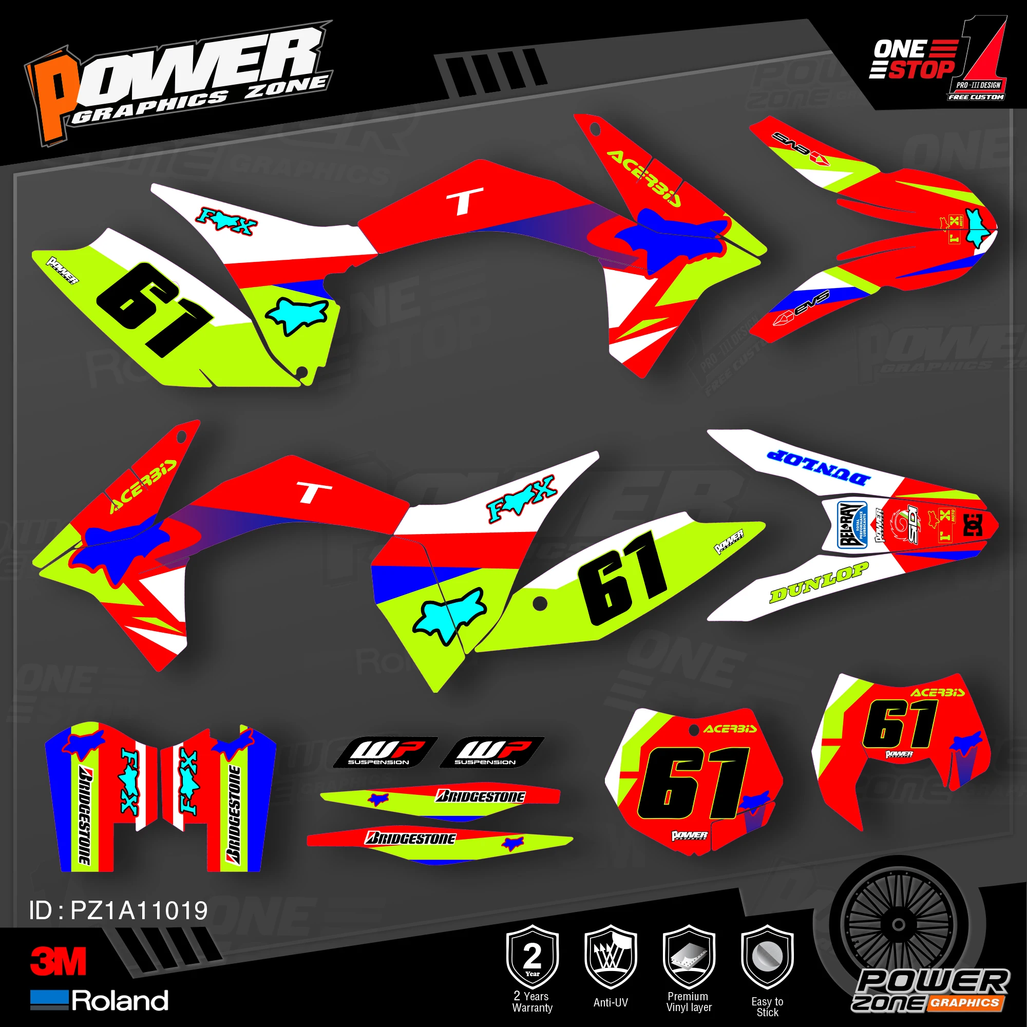 Персонализированные графические фоны PowerZone Team наклейки 3M Набор наклеек для KTM SX SXF