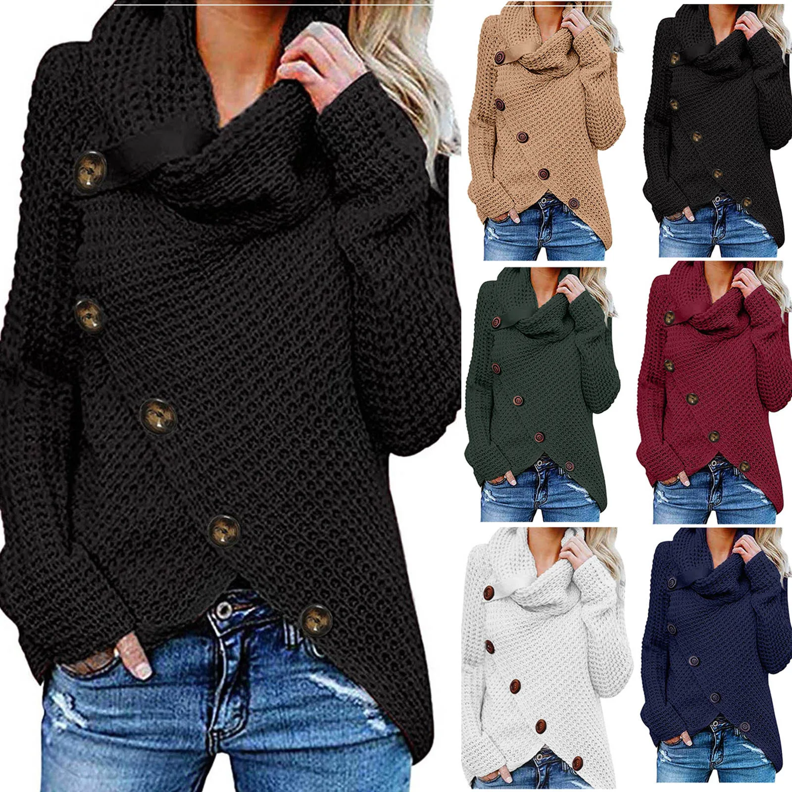 

Свитшот женский на пуговицах, свитшот с длинным рукавом, пуловер, Однотонная рубашка, одежда высокого качества