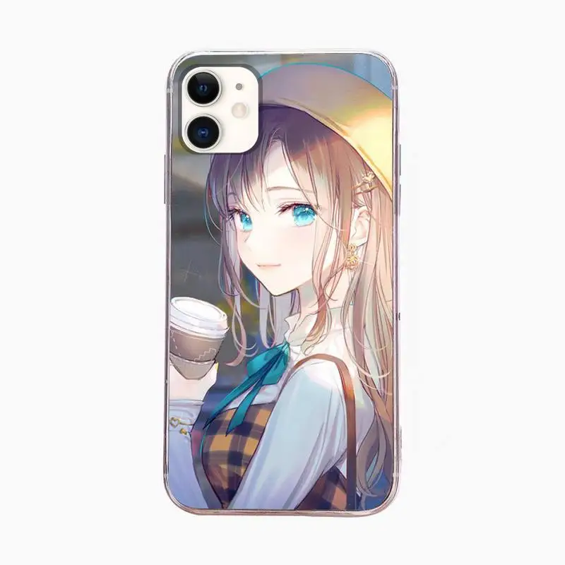 

Art Pretty Girl Phone Case For Iphone 6 6s 7 8plus X Xr 11 12 Mini Pro Max Fundas Cover