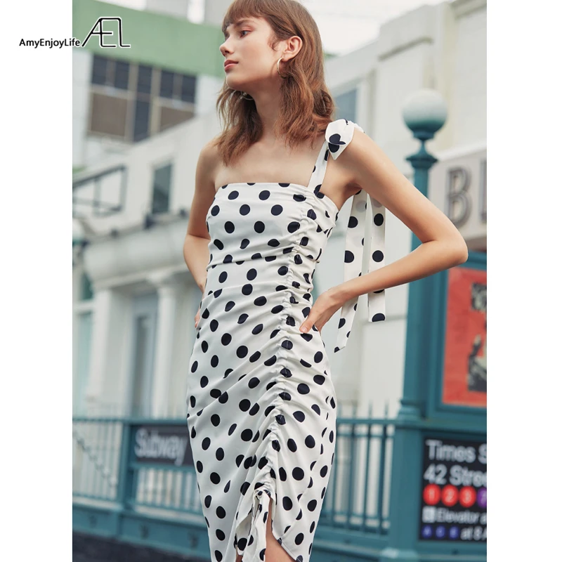 Платье AEL женское на одно плечо драпировка без рукавов Бандажное