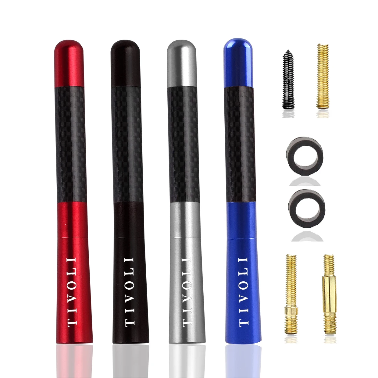 Новая 4 7 дюйма черная короткая автомобильная антенна из углеродного волокна для