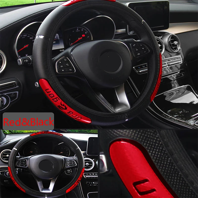 Pu Leather Car Steering Wheel Cover Anti-Slip 38CM for Volkswagen Polo 6r 9n golf 7 6 5 v mk4 mk5 VW t5 t4 Passat B8 B7 Jetta