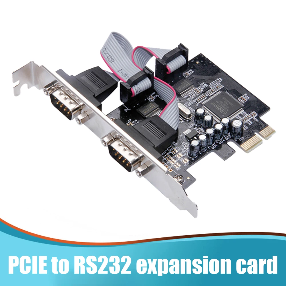 

PCI-E Card to 2 Serial Port RS232 Expansion Cards 2 Ports 9922 Riser Card Serial Controller PCI-E Adapter for Expansion Bus