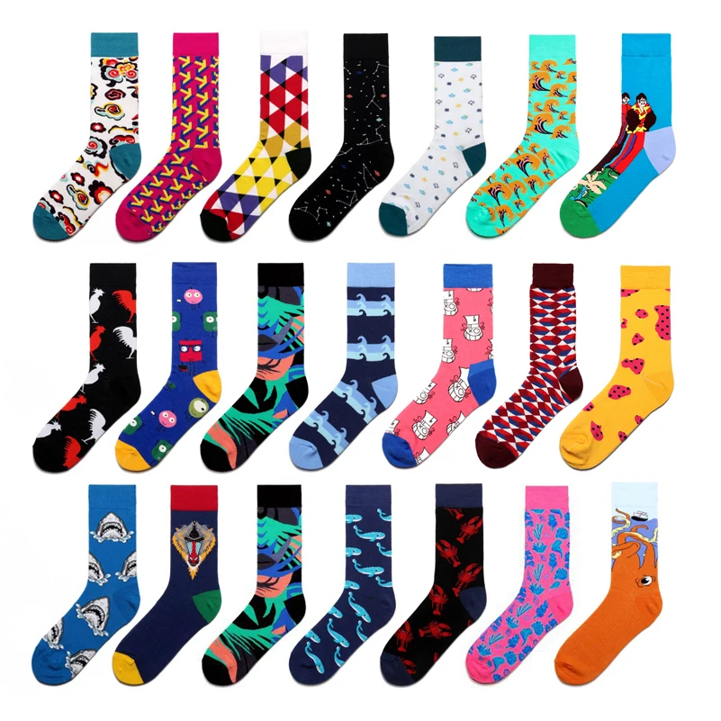 Мужские носки в стиле хип хоп с изображением созвездия животных веселые уличные
