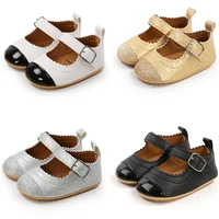 new baby girl shoes bling gold toddler girl shoes anti slip rubber sole baby leather shoes newborns first walkers infant shoes