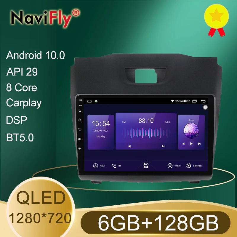 NaviFly 7862 QLED экран 1280*720 Android 10 0 для Isuzu D-Max DMAX автомобильный Радио мультимедийный