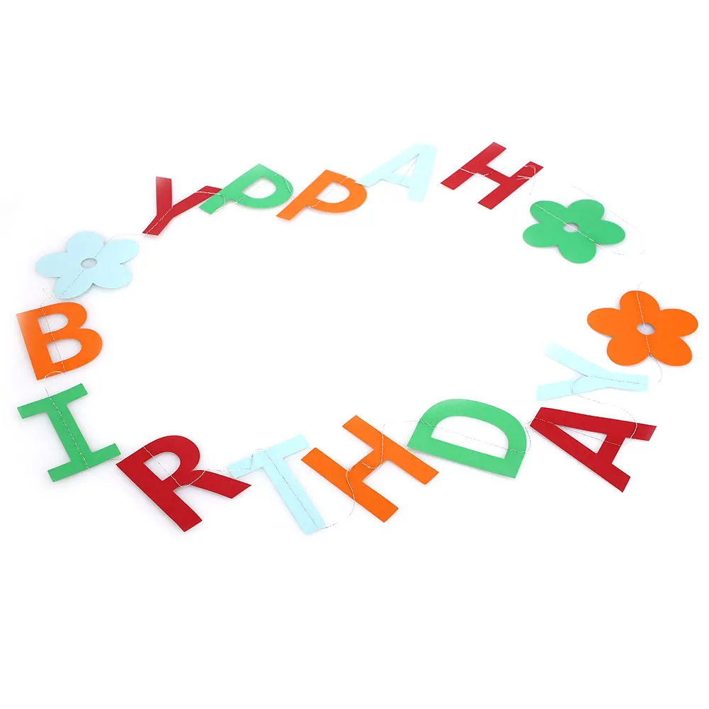 Подвесной Декор счастливые украшения для дня рождения баннер Бантинг бумага