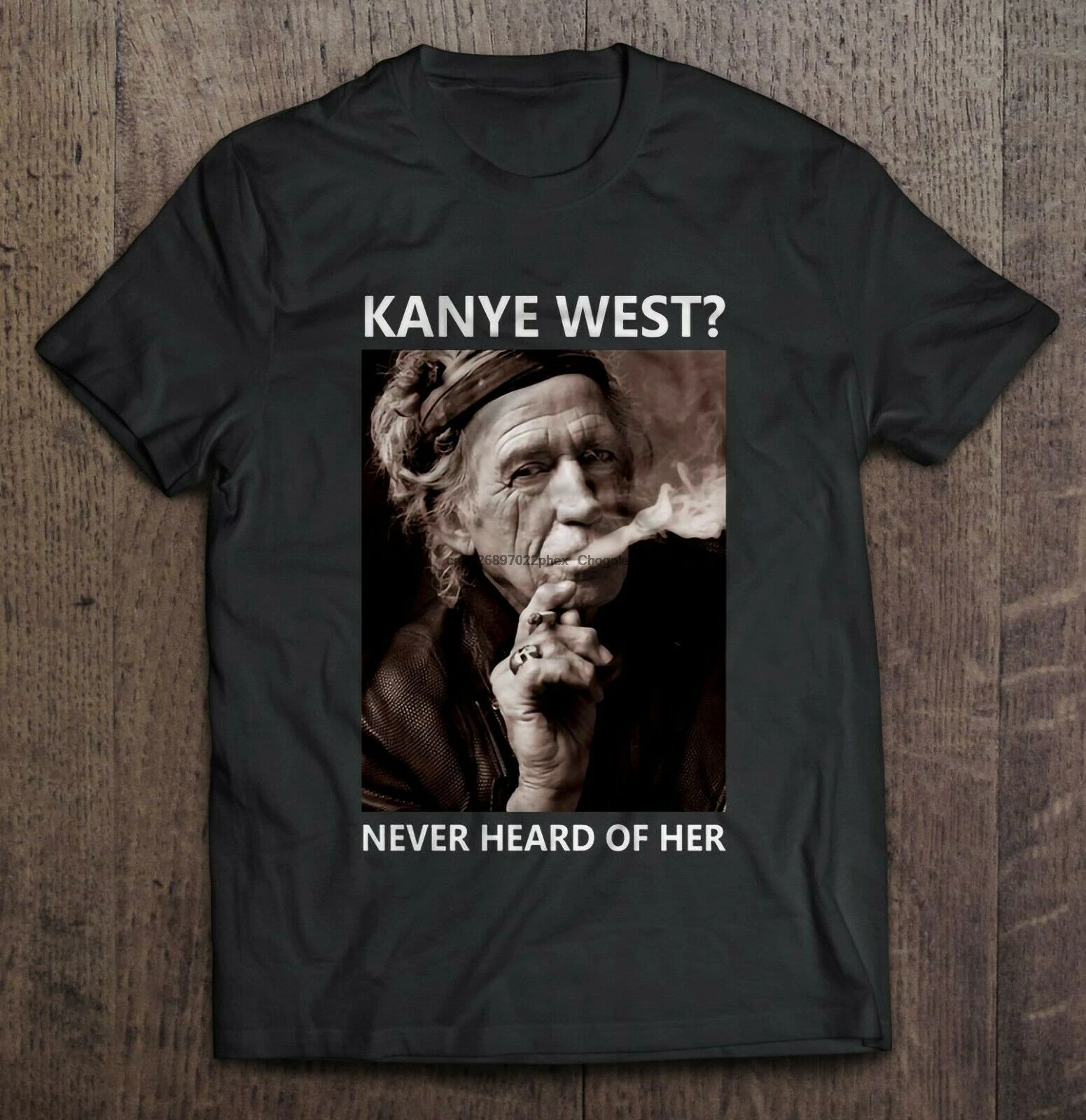 Kanye West Keith Richards никогда не слышал о ней черная футболка|Мужские футболки| |