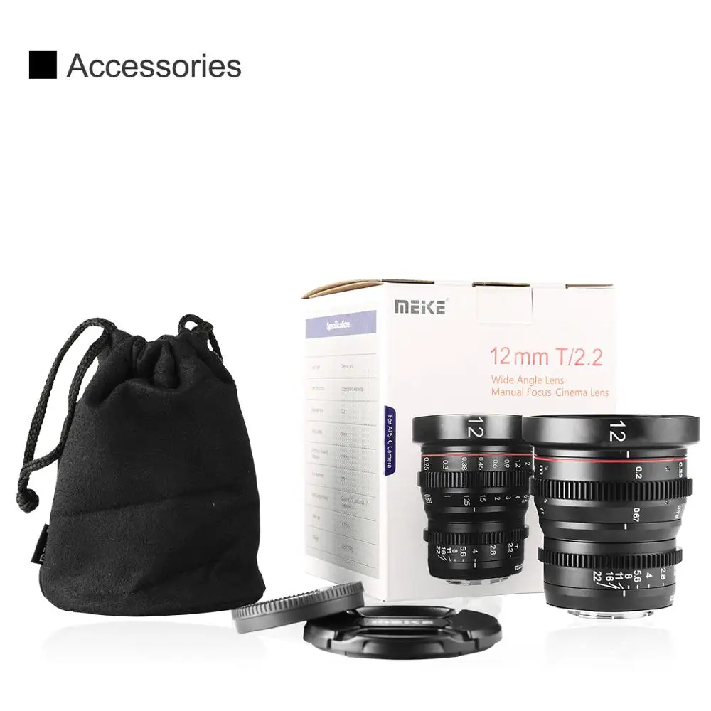 Meike MK 12 мм T2.2 большая апертура ручная фокусировка Cine объектив для Micro Four Thirds(MFT, M4/3) крепление для Olympus Panasonic+ подарок