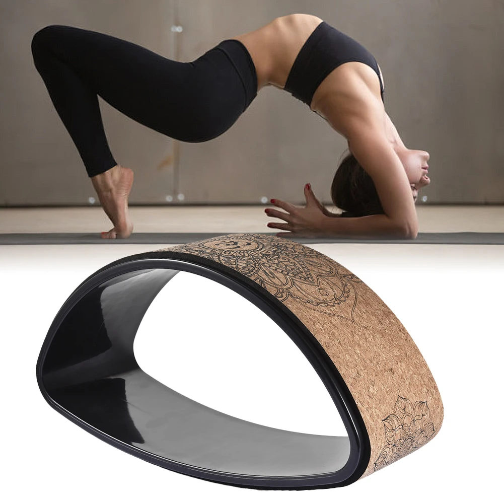 

Yoga Wheel Bent Back Stretch Natural Cork Solid Fitness Wheel Pilates Ring Sturdy Wheel Yoga Training For Home Gym