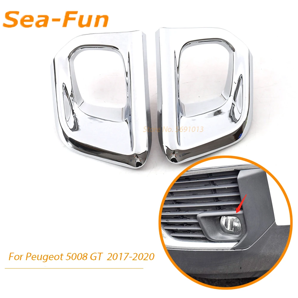 Для Peugeot 5008 2017 2018 2019 2020 хром ABS передняя противотуманная фара Защитная крышка