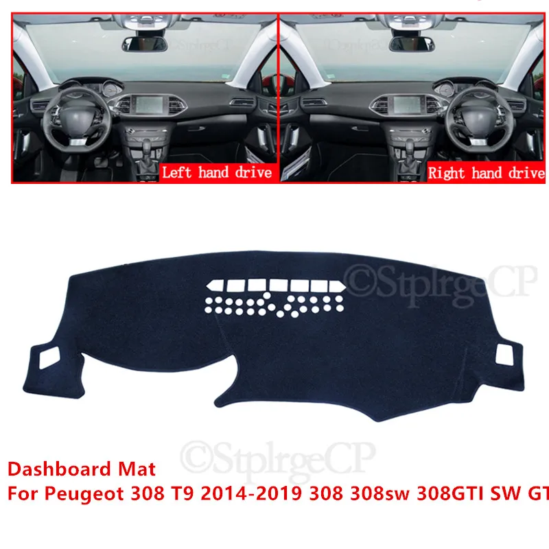 Для Peugeot 308 T9 2014 2019 308sw 308GTI SW GTI приборной панели автомобиля Обложка Коврик козырек