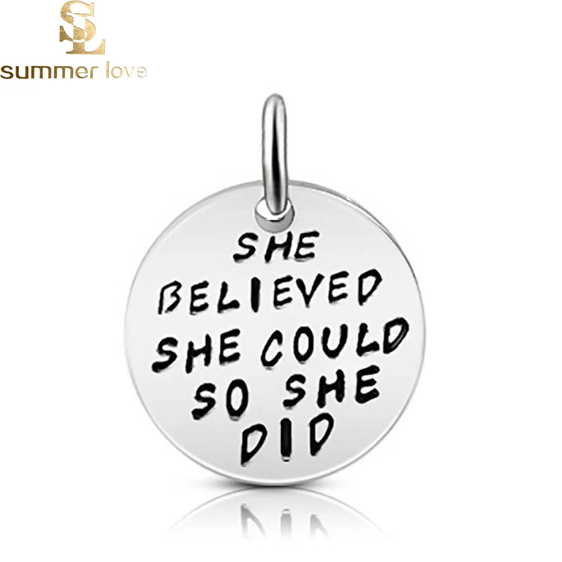 10 шт./партия очаровательыне нержавеющие вдохновляющие фигурная подвеска с