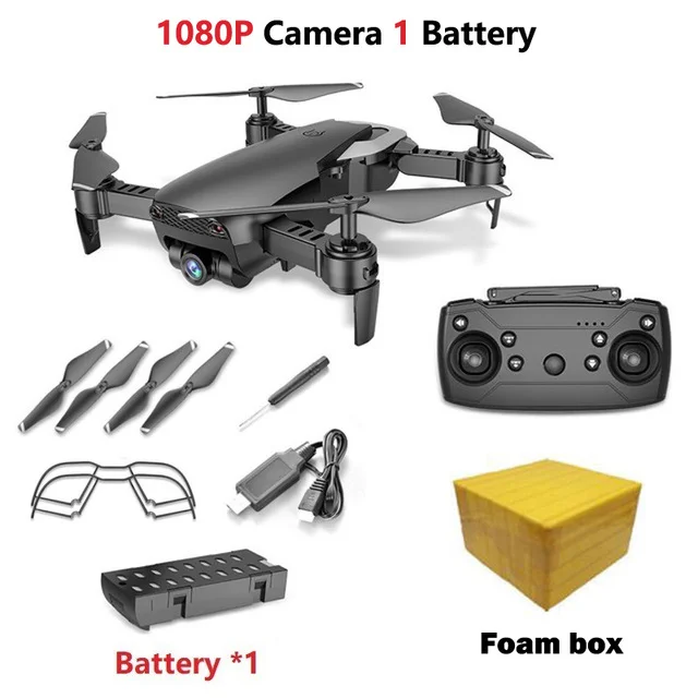 1080P BLACK 1B FB LAUMOX M69 RC Дрон с широкоугольной камерой 4K WiFi HD камера Складной Мини FPV Вертолет дроны VS VISUO XS809HW E58 Дрон - Цвет: 1080P BLACK 1B FB