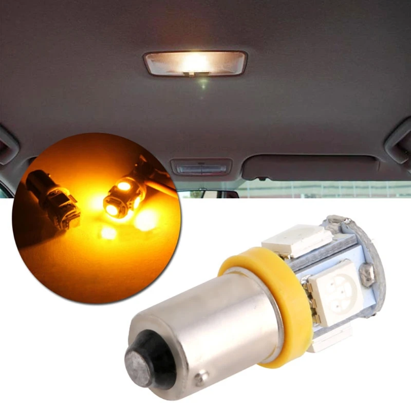T11 BA9S 5050 5 SMD светодиодный ная лампа автомобильная 12 В T4W 3886X H6W 363 желтый светильник 1