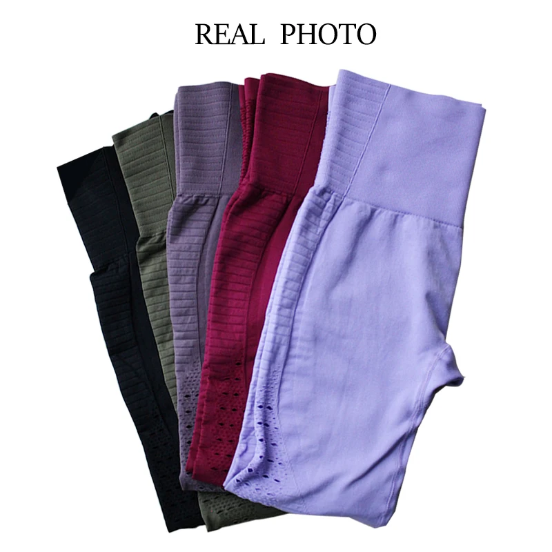 

FBA Women Yoga Pants Sports Running SportswearSeamless Tummy Control custom logo print on product and package from 1pc dropship