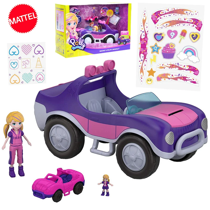 Mattel Polly Карманный дом для девочек, куклы, большой мир, Коробка С Сокровищами, роскошный автомобильный дорожный костюм, игрушки для девочек, Большой карманный мир
