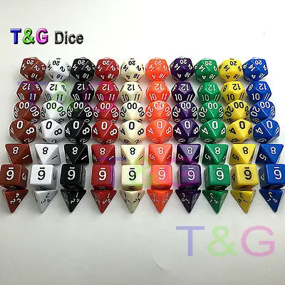 10 наборов 7 эльфов Кости полный комплект d4 d6 d8 d10 d12 d20 % dnd|dnd dice|dice dnddice set |