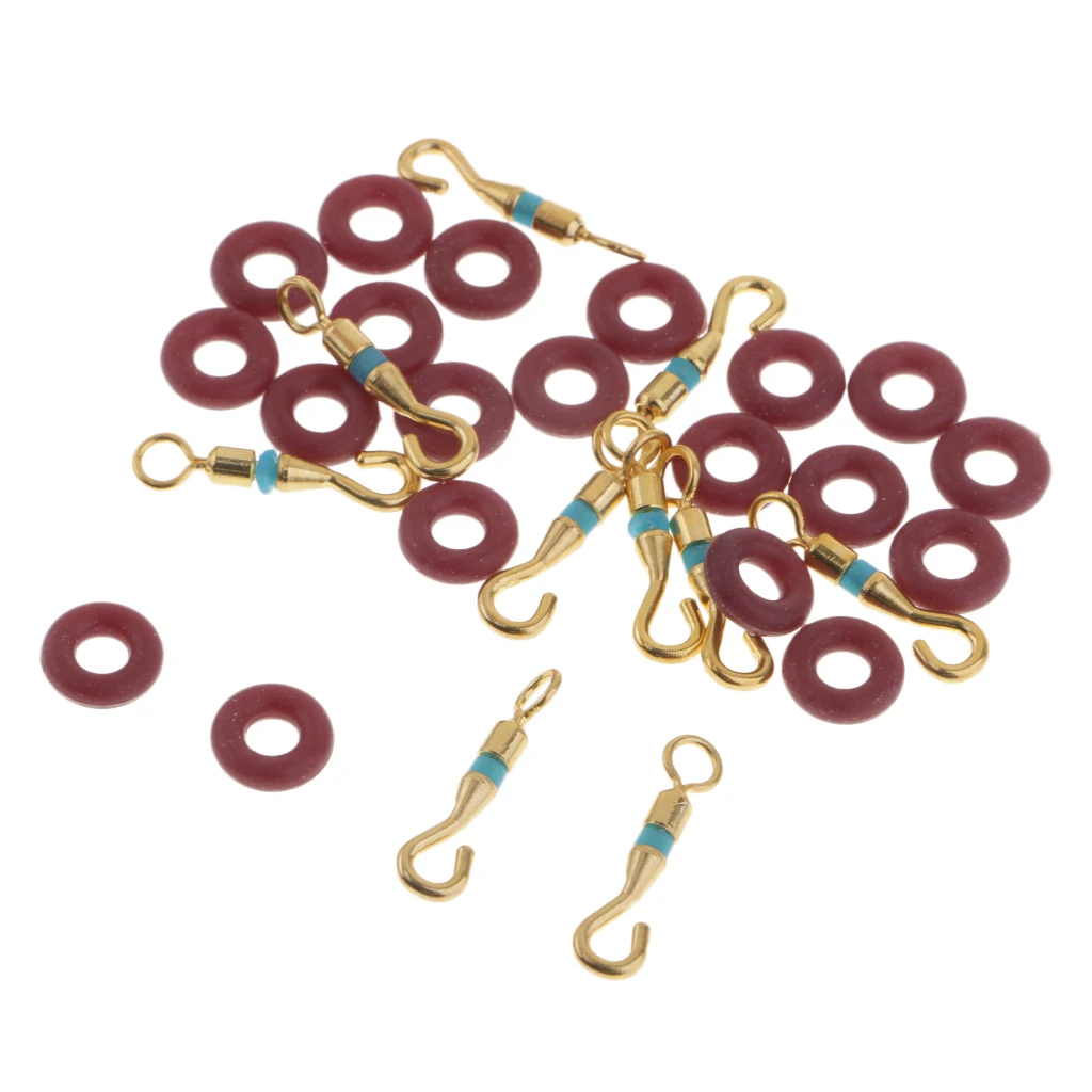 

10pcs Opening Swivels + 20pcs O Shaped Rings Fishing Line Connector Buffer
