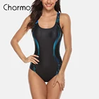 Женский слитный спортивный купальник Charmo, профессиональный спортивный купальник с цветным принтом, пляжная одежда, купальный костюм