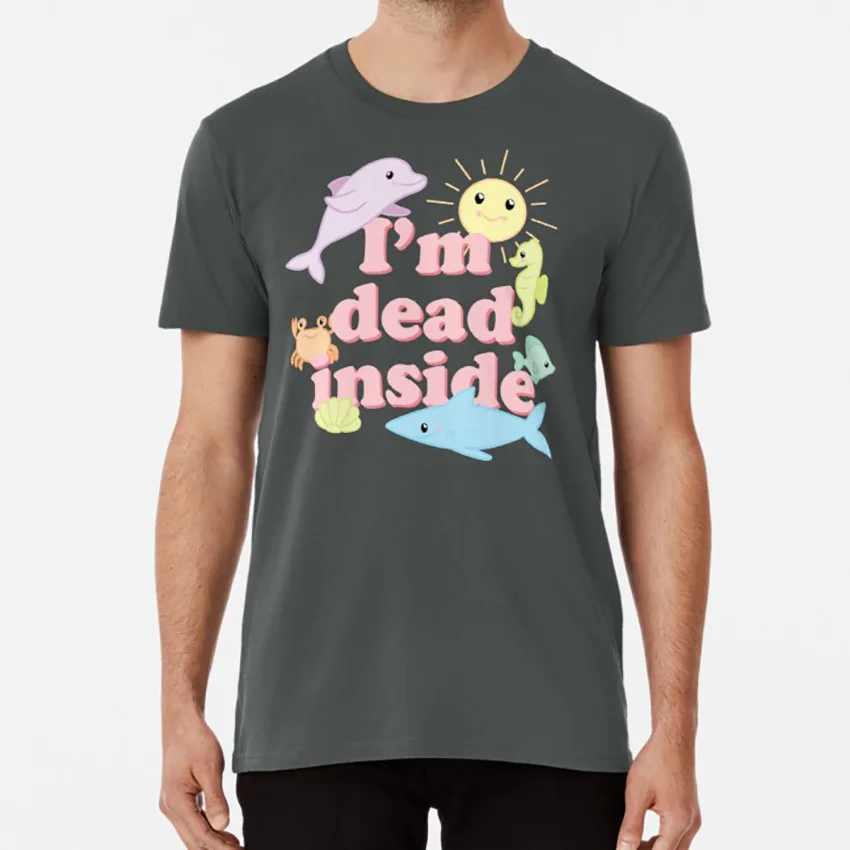 I'm dead inside (a fishy meme) T shirt meme memes internet facebook instagram reddit artist graphic graphics nerdy|Мужские