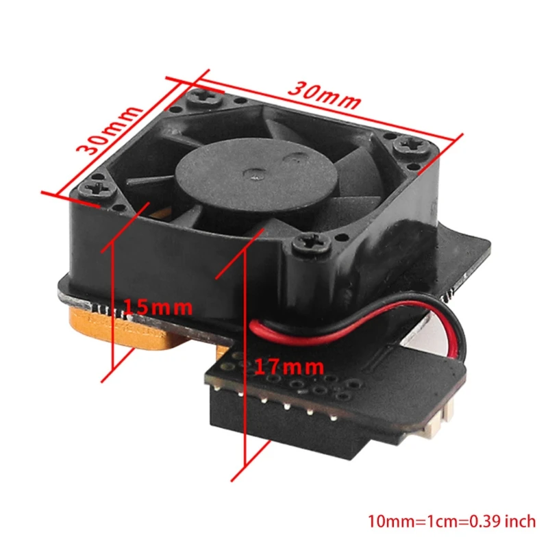 

Speed Control Cooling Fan Pure Copper Metal Bottom Heatsink Fan for RPi 4B/3B+3B