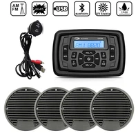 marine bluetooth boat radio stereo audio media receiver fm am mp3 car player2pair 3inch waterproof speakerboat usb audio cable