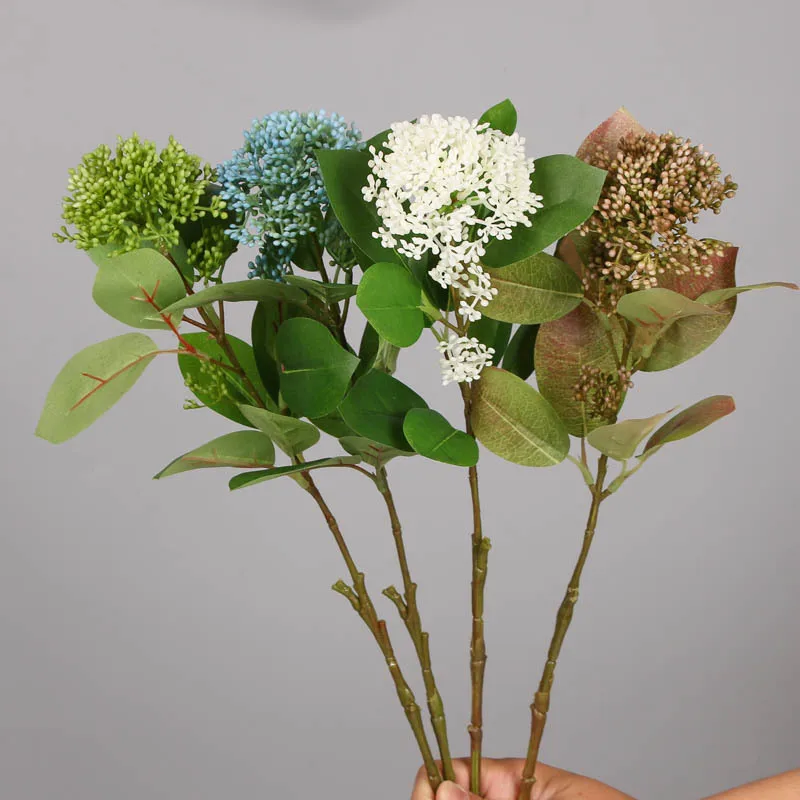 

Tall Artificial Autumn Coral Fruits Stem For Home Wedding Decoration Fake plant