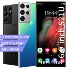 Смартфон S21U, экран 6,8 дюйма, 10 ядер, 6800 мАч, разблокировка, экран Глобальная версия дюйма, 4G 5G, Android, камера 24 Мп + 48 МП, 12 Гб + 512 Гб