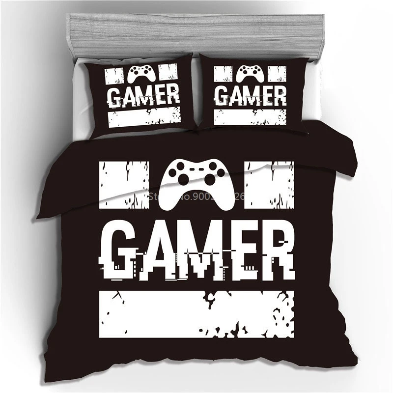 

3d Gamepad Black Bedding Set Kids/Baby/Children/Boy/Girl Duvet Cover Set Pillowcase Cartoon Digital Printing Bed Linen Cover Set