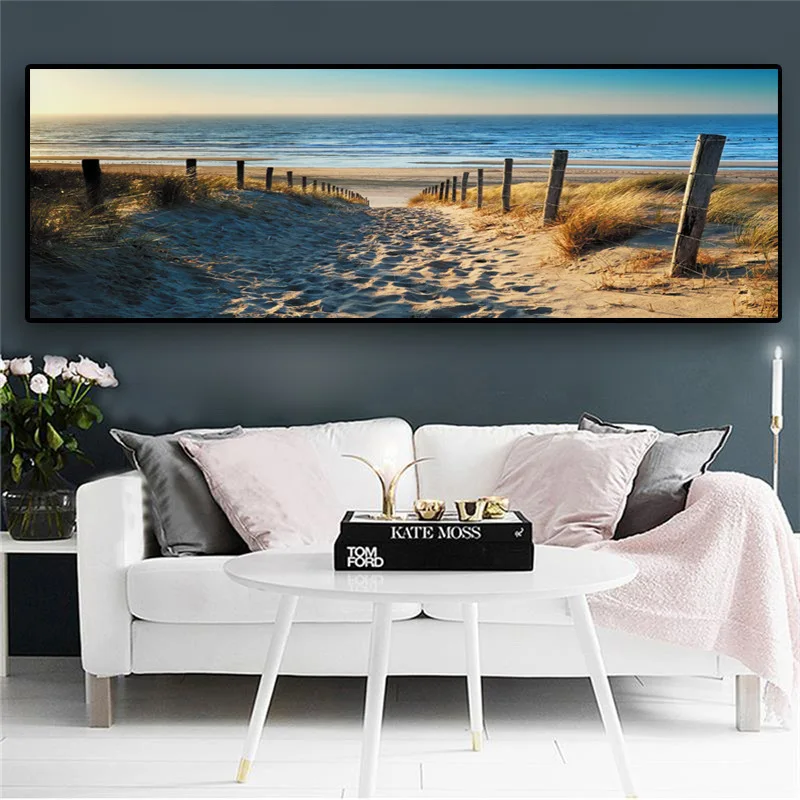 Современный дом один прикроватный морской пляж пейзаж картина холст росписи