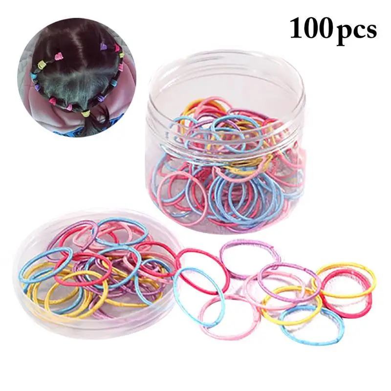100 шт. недорогие Разноцветные Одноразовые резинки для волос милые хвостика