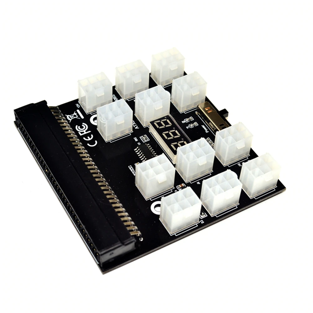PCI-E 12X 6-контактная плата блока питания преобразователь адаптера 12 В для Ethernet BTC