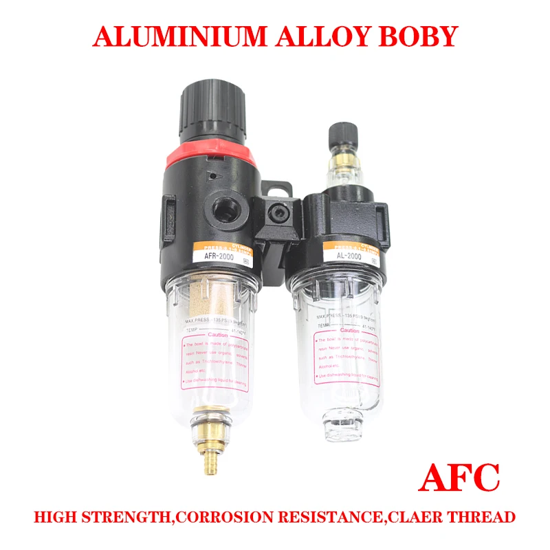 

AFC1500 AFC2000 G1/4" Air Filter Regulator Combination Lubricator FRL Two Union Treatment oil water separation AFC-2000