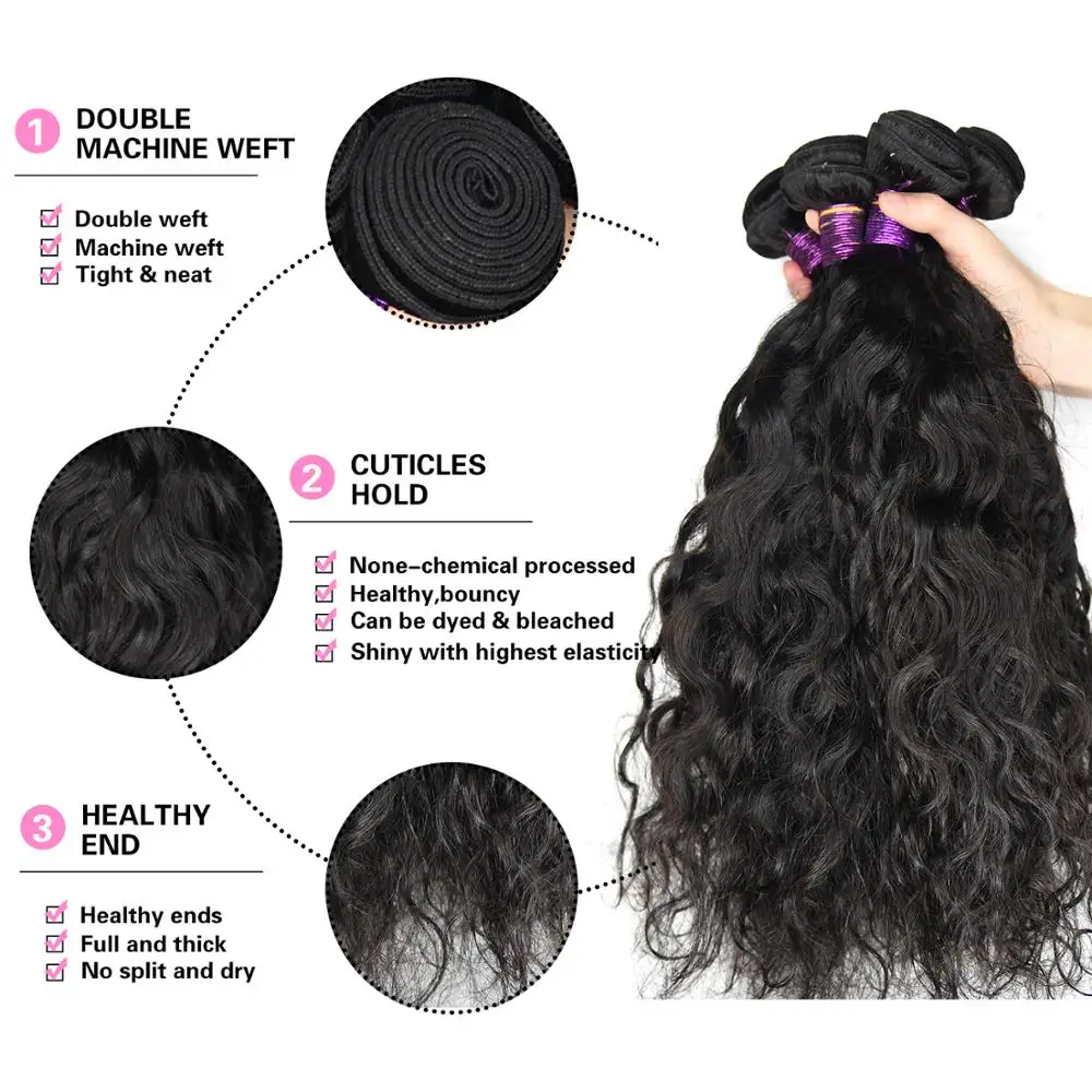 Paruks необработанные индийские волосы пряди естественная волна 100% подвергавшиеся