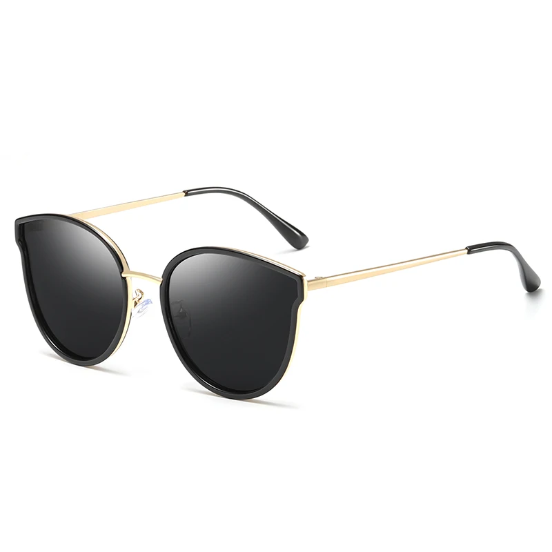 Женские поляризованные солнцезащитные очки женские модные кошачий глаз Круглые