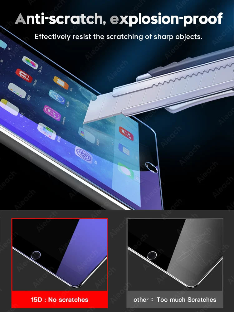 15D Anti Blue Ray Screen Protector For iPad Air 2 3 mini 4 5 Pro 11 10.5 9.7 Tempered Glass 10.2 7th Generation 5th 6th | Компьютеры и
